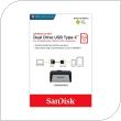 USB 3.1 Flash Disk SanDisk Dual Drive USB C 64GB 150 MB/s Ασημί
