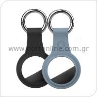 TPU Loop - Key Ring AhaStyle WG38 for Apple AirTag Matte 1 pc Black & 1 pc Navy Blue