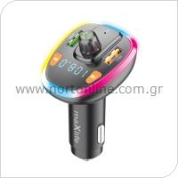 Car Charger + Bluetooth MP3 + FM Transmitter Maxlife MXFT-03 with Dual Output USB A Black