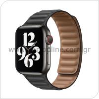 Λουράκι Devia Elegant Leather Apple Watch (42/ 44/ 45/ 49mm) Two-Tone Μαύρο
