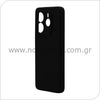Θήκη Liquid Silicon inos Xiaomi Redmi Note 14 5G Velvet Μαύρο