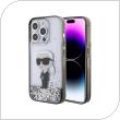 Θήκη TPU Karl Lagerfeld Apple iPhone 15 Pro Max Hardcase Liquid Glitter Ikonik Διάφανο