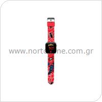 Digital Watch with LED Display Kids Licensing SPD4719 Spiderman Red