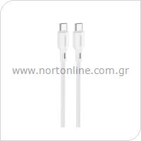 USB 2.0 Cable Foneng XS11 Braided USB C to USB C 60W 1m White