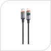 USB 2.0 Cable Foneng X116 Power Display Aluminum Alloy Braided USB C to Lightning PD 27W 1.2m Black