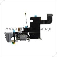 Flex Cable Apple iPhone 6 with Plugin Connector, Hands Free Connector & Microphone Black (OEM)