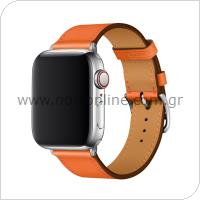 Strap Devia Elegant PU Leather Apple Watch (42/ 44/ 45/ 49mm) Hermes Orange