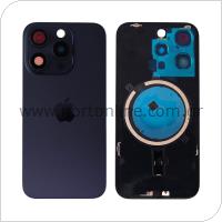 Back Cover Glass Apple iPhone 15 Pro Max with Magsafe Magnets Blue Titanium (OEM)