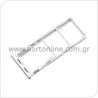 Sim & SD Card Holder Samsung A225F Galaxy A22 4G White (Original)