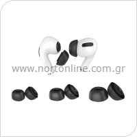 Eartips Σιλικόνης AhaStyle WG86-K Apple AirPods Pro 1 & 2 Μαύρο (3 ζεύγη)