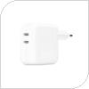 Φορτιστής Ταξιδίου με Διπλή Έξοδο USB C Apple MW2K3 35W Λευκό
