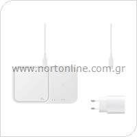 Wireless Fast Charging Pad Samsung Duo EP-P5400TWEG PD 15W with Adaptor White