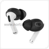 Silicon Earhooks with Case AhaStyle PT66 Apple Airpods 3 Enhanced Sound Black (3 pairs)