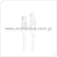 USB 2.0 Cable Foneng X80-PD USB C to Lightning PD 27W 1m White