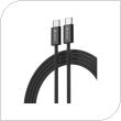 Καλώδιο Σύνδεσης USB 2.0 Devia EC325 Woven USB C σε USB C PD 60W 1m Smart Μαύρο