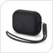 Silicon Case Spigen Fit Apple AirPods Pro 1/ 2 with Strap Black