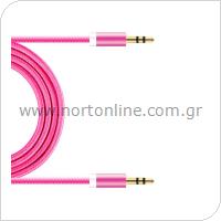 Audio Aux Cable inos Braided 3.5mm/3.5mm 1m Fuchsia