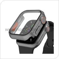 Θήκη PC με Tempered Glass Ahastyle WG115 Apple Watch 7/8/9 45mm Upgrade σε Ultra Γκρι