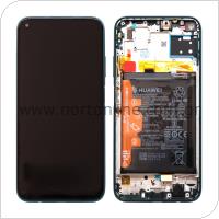 LCD with Middle Plate and Battery Huawei P40 Lite Crush Green (Original)