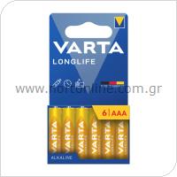 Battery Alkaline Varta Longlife AAA LR03 Plastic Free (6 pcs)