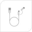 USB 2.0 Cable Xiaomi Mi 2in1 USB A to Micro USB & USB C SJX02ZM 1m White