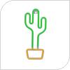 Neon LED Forever Light FLNE02 CACTUS (USB/Μπαταρίας & On/Off) Πράσινο