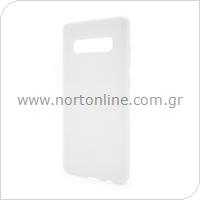 Liquid Silicon inos Samsung G975F Galaxy S10 Plus L-Cover Powder White