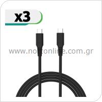 USB 2.0 Cable inos USB C to USB C 1m Black (3 pcs)