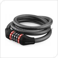 Security Cable Lock Rockbros RKS507-1BK with Combination 1.8m Black
