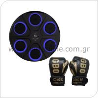 Music Boxing Machine Τοίχου & Γάντια Πυγμαχίας για Παιδιά Μαύρο