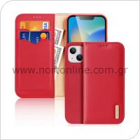 Θήκη Δερμάτινη Dux Ducis Hivo RFID Wallet Apple iPhone 15 Κόκκινο