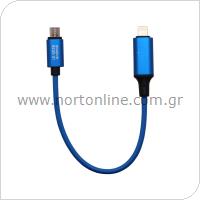 Καλώδιο Μεταφοράς Δεδομένων isoft is-0033b Micro USB σε Lightning