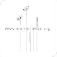 Hands Free Stereo Devia EM106 A2 3.5mm Kintone Λευκό