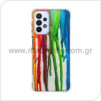 Θήκη TPU inos Samsung A235F Galaxy A23 4G Art Theme Vertical Watercolor