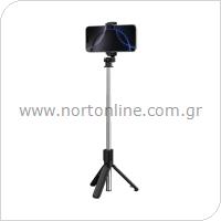 Selfie Stick & Τρίποδο Devia ES083 για Smartphones Πλάτους 58 έως 92mm Μαύρο