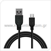 Καλώδιο Σύνδεσης USB 2.0 inos USB A σε Micro USB 2m Μαύρο