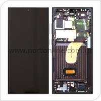 LCD with Touch Screen & Front Cover Samsung S918B Galaxy S23 Ultra 5G Black (Original)