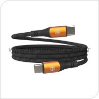 Καλώδιο Σύνδεσης USB 2.0 Hammer Magnetic Braided USB C σε USB C 100W 1m Μαύρο
