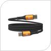 Καλώδιο Σύνδεσης USB 2.0 Hammer Magnetic Braided USB C σε USB C 100W 1m Μαύρο