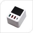 Portable Travel Fast Service Charger with 3 USB A Ports, 1 USB C & Indication Display WLX-A9T