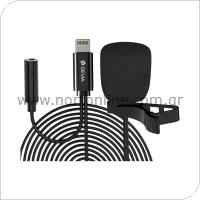 Wired Microphone Devia EM605 Lightning 1.5m Smart Black