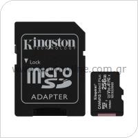 Micro SDXC C10 UHS-I U3 Memory Card Kingston Canvas Select Plus 100MB/s 256GB + 1 ADP