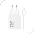 Travel Fast Charger Xiaomi Combo with Single Output USB A 33W & USB C Cable 1m White