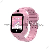 Smartwatch Forever See Me 3 KW-320 με GPS & Wi-Fi για Παιδιά Ροζ